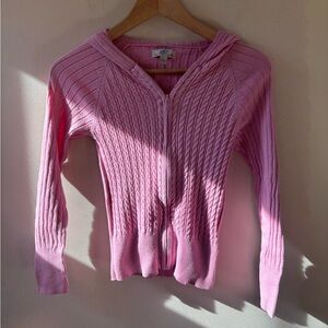 So Wear It Declare It Pink Zip Up Hooded Sweater